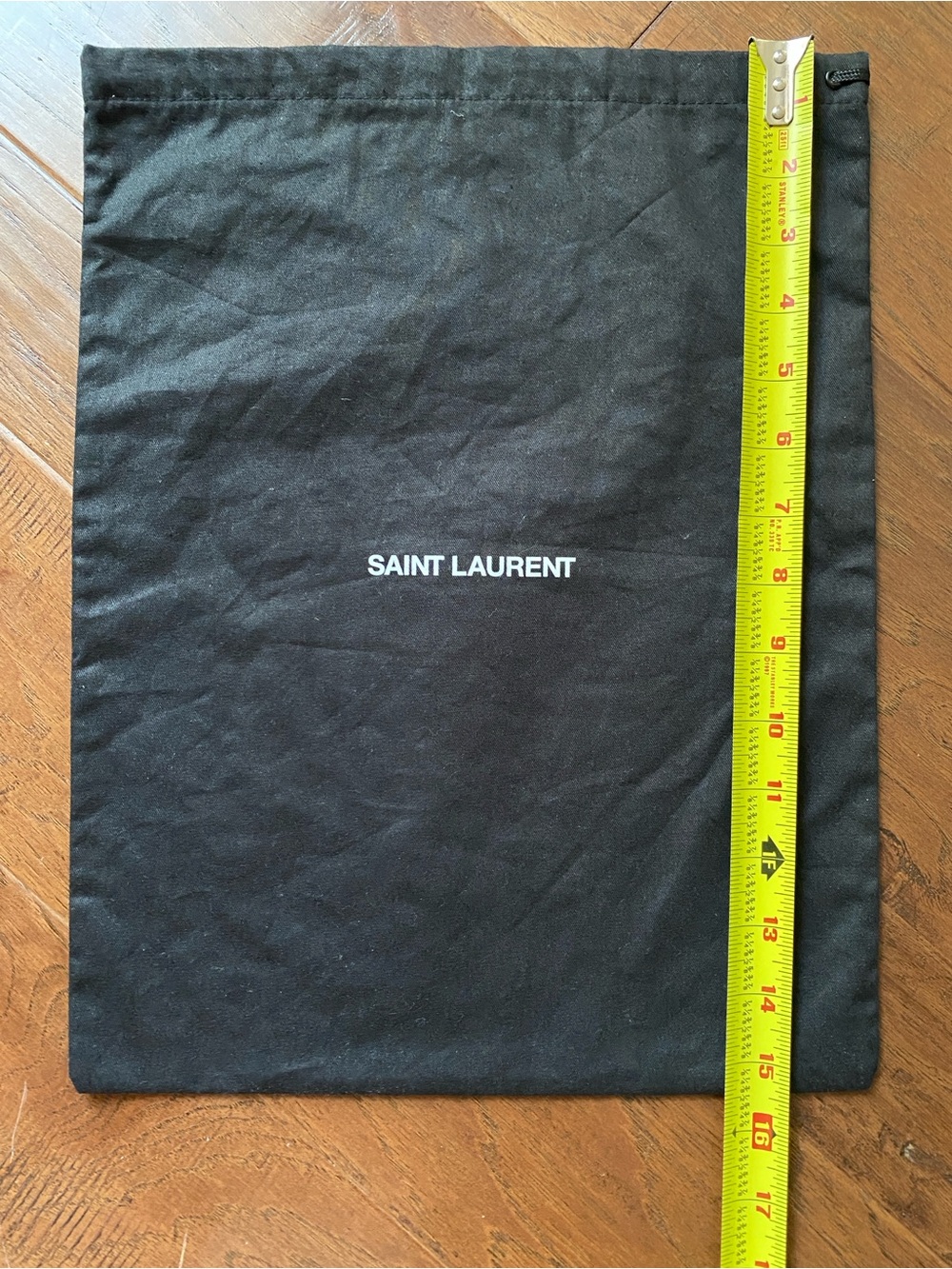 Saint Laurent Black Cloth Lined Dust Bag 15.5"x12" Designer Drawstring